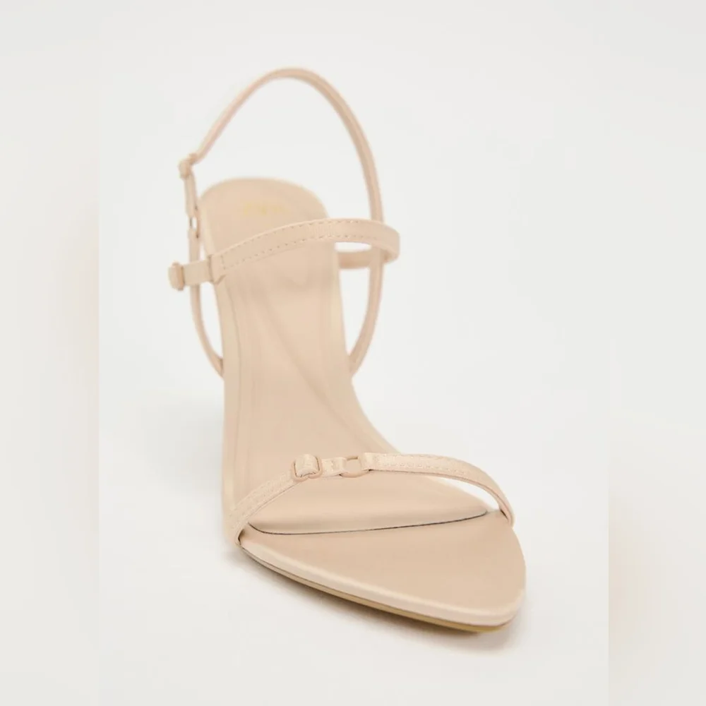ZARA HIGH HEELED FABRIC SANDALS
